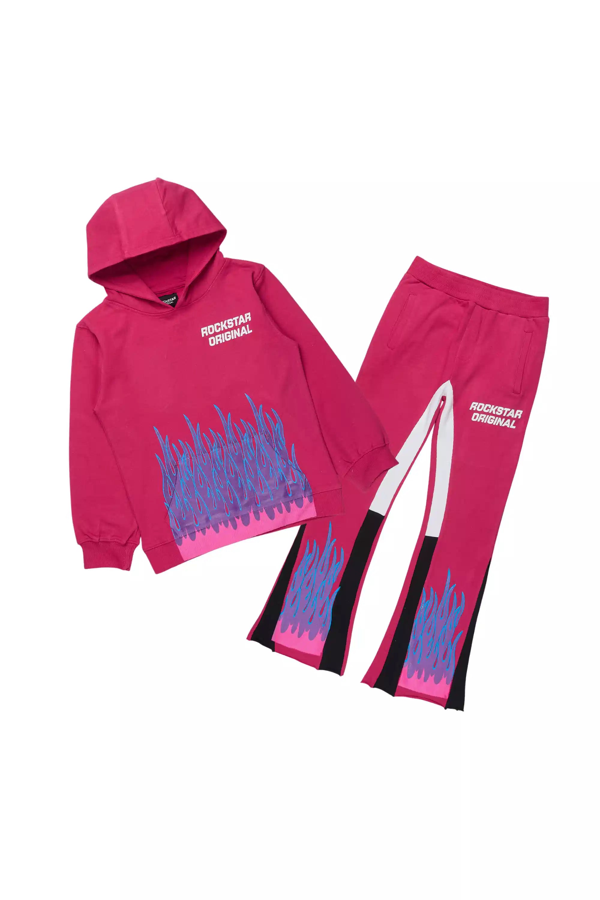 Girls Roen Fuchsia/Lavender Stacked Flare Track Set