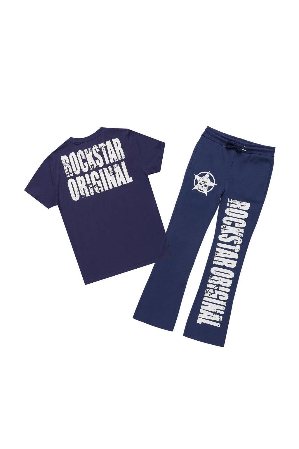 Boys Keve Navy T-Shirt Flare Sweat Pant Set