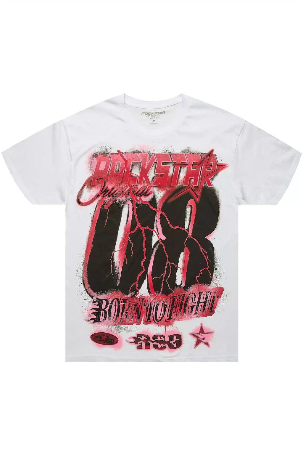 Vaelox White/Red Oversized Graphic T-Shirt