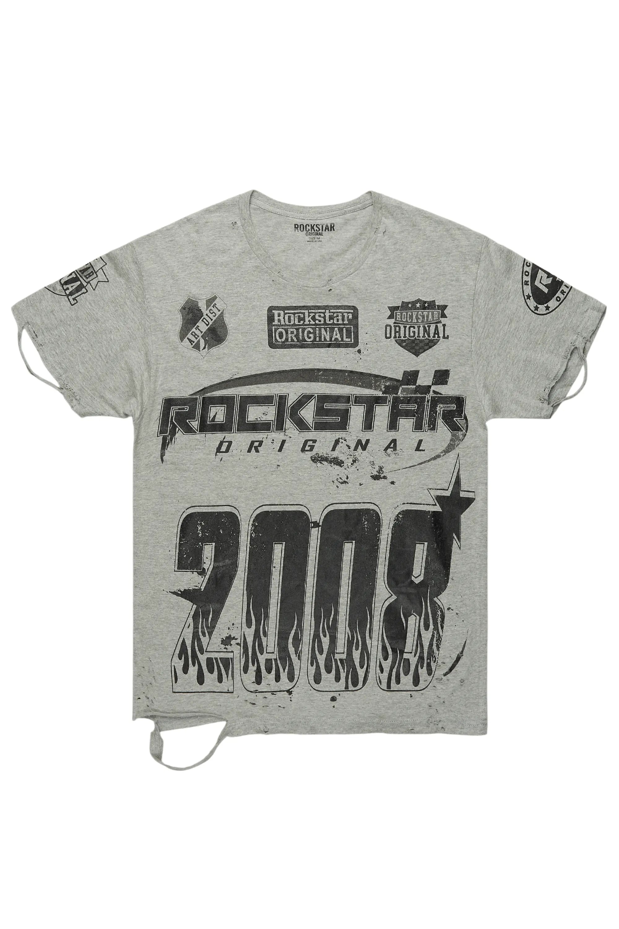 Amos Heather Grey Graphic T-Shirt