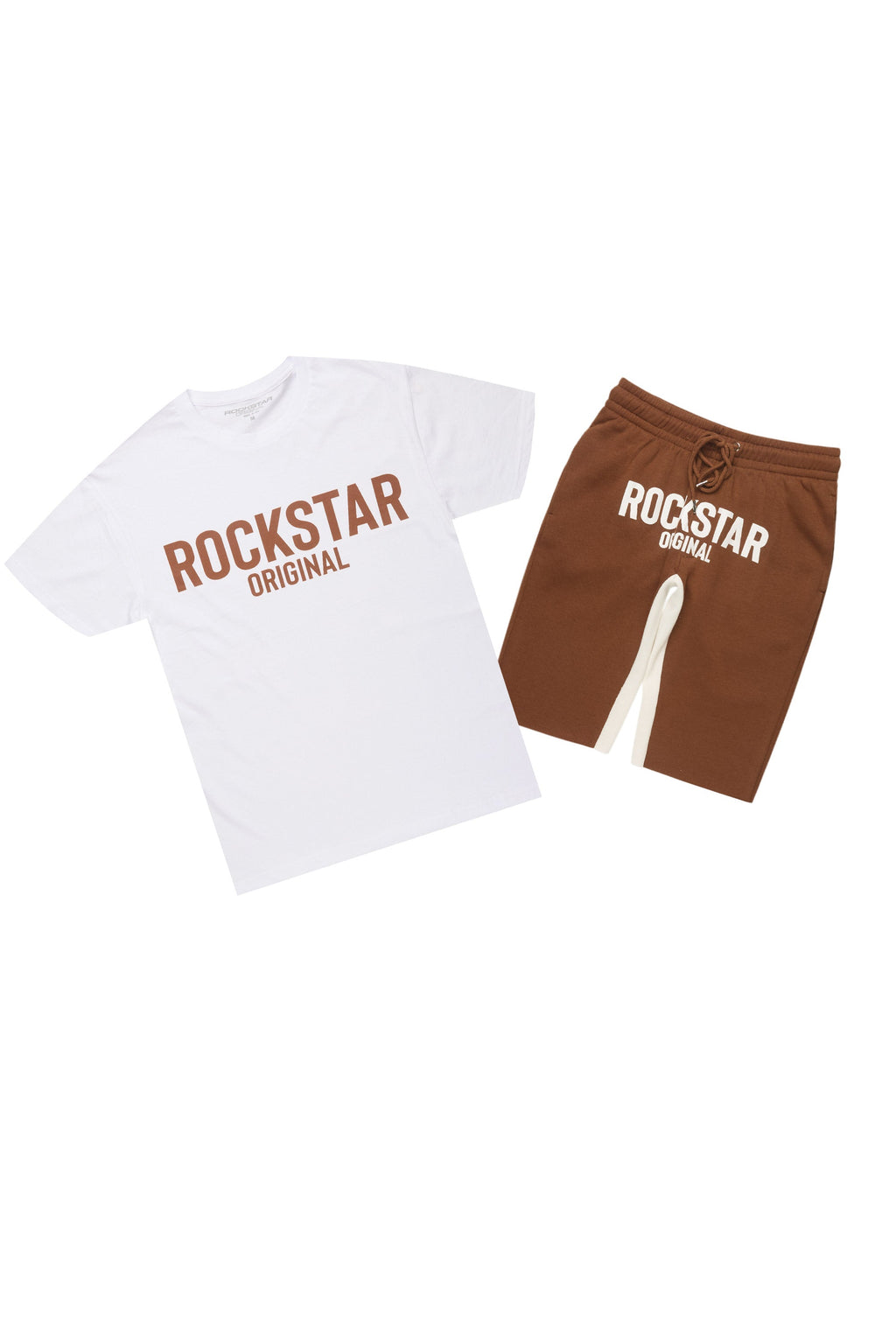 Sana White/Brown T-Shirt Short Set