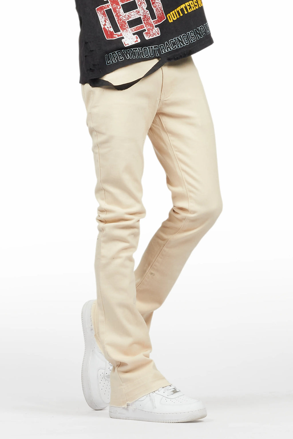 Dag Beige Stacked Flare Jean