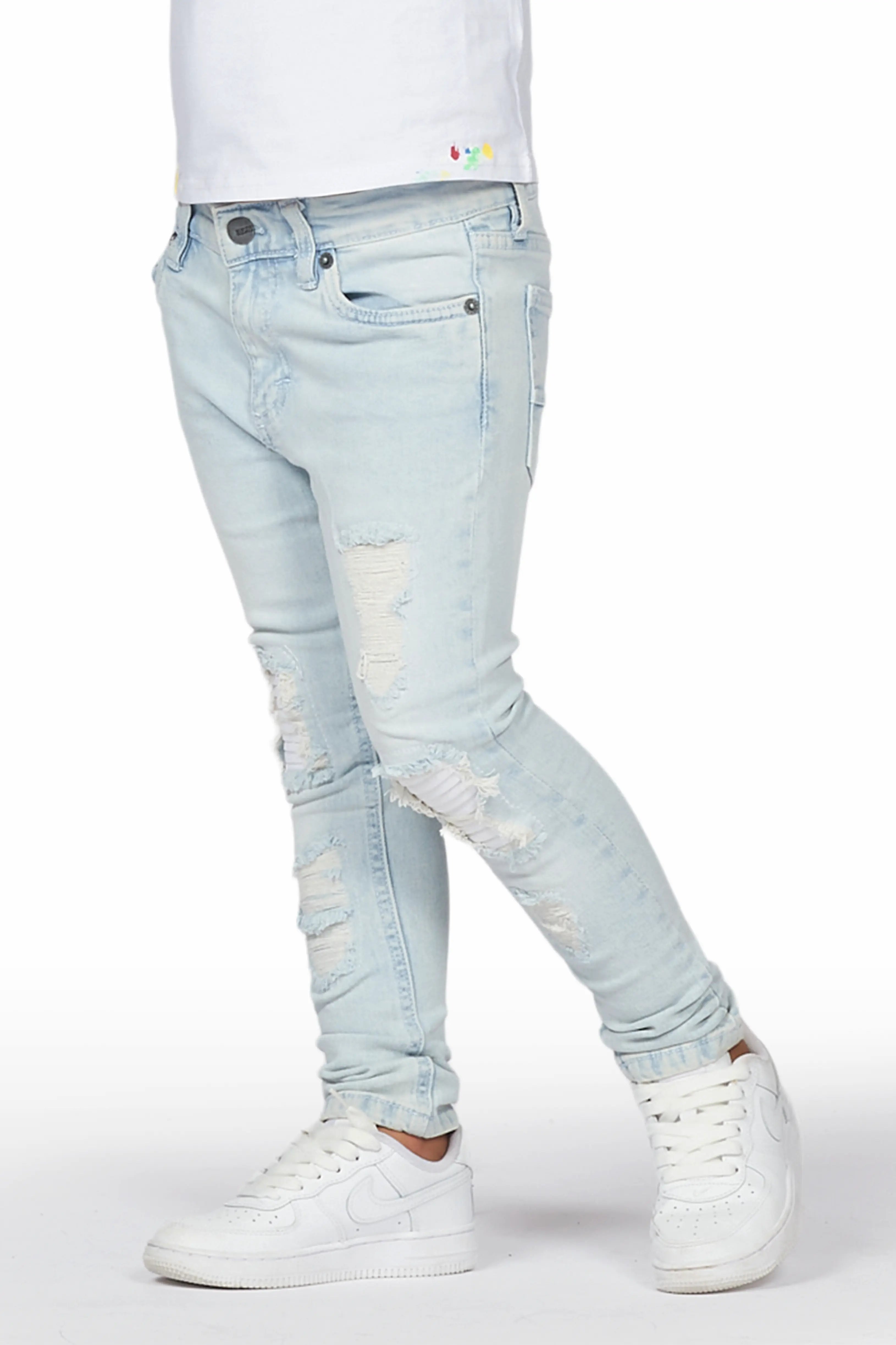 Girls Hadia Blue Ripped Skinny Jean