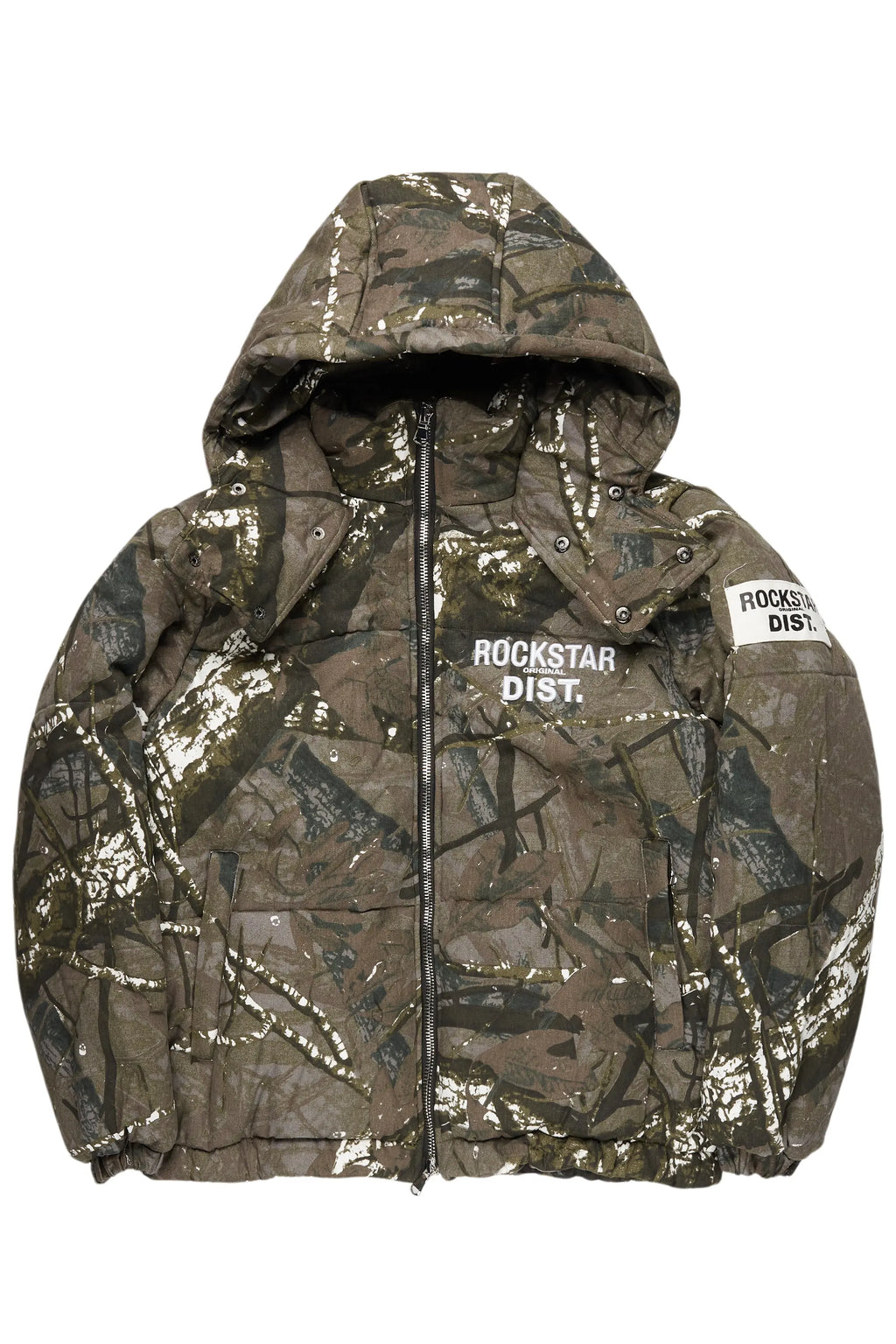 Bevis Grey Tree Camo Puffer Jacket