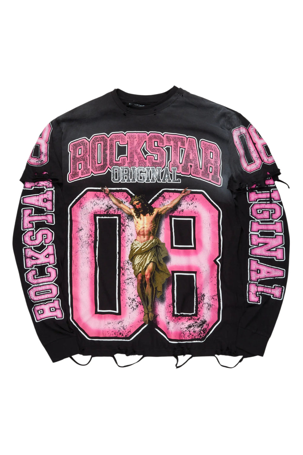 Fields Black Double Layer Long Sleeve Graphic T-Shirt