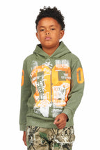 Boys Beau Vintage Green Graphic Hoodie