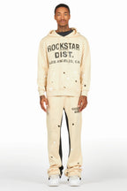 Scottie Beige Hoodie Relaxed Stacked Track Set