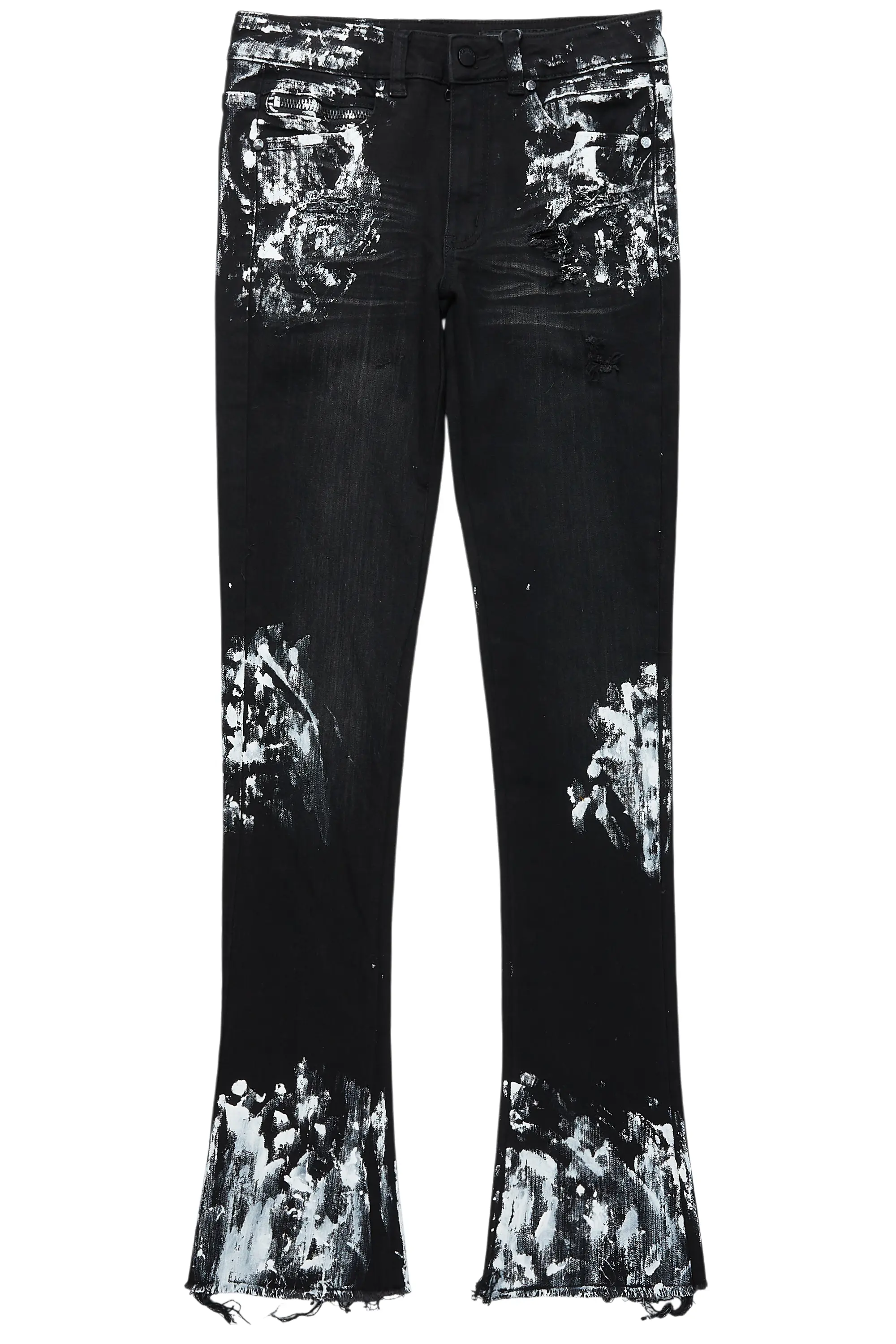Kodak Black/White Painter Stacked Flare Jean