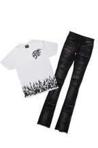 Bubble White/Black T-Shirt/Super Stacked Flare Jean Bundle