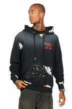 Rockstar Art Dist. Black/Red Graphic Hoodie