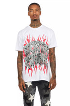 Kaelonix White Oversized Graphic T-Shirt