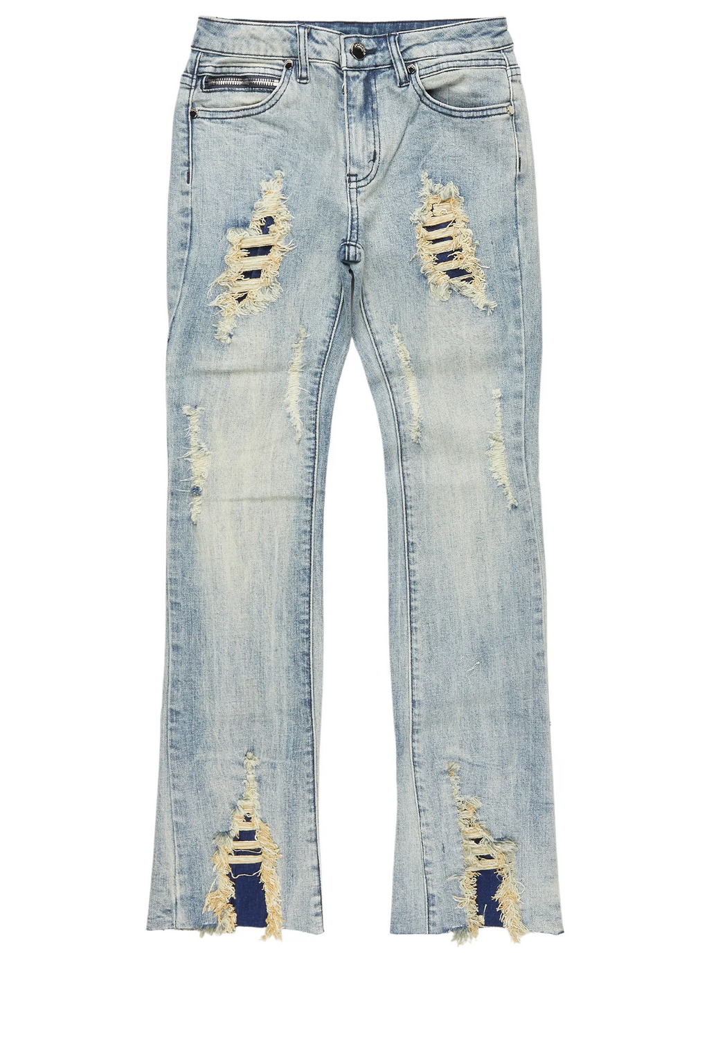 Boys Fateh Light Blue Stacked Flare Jean