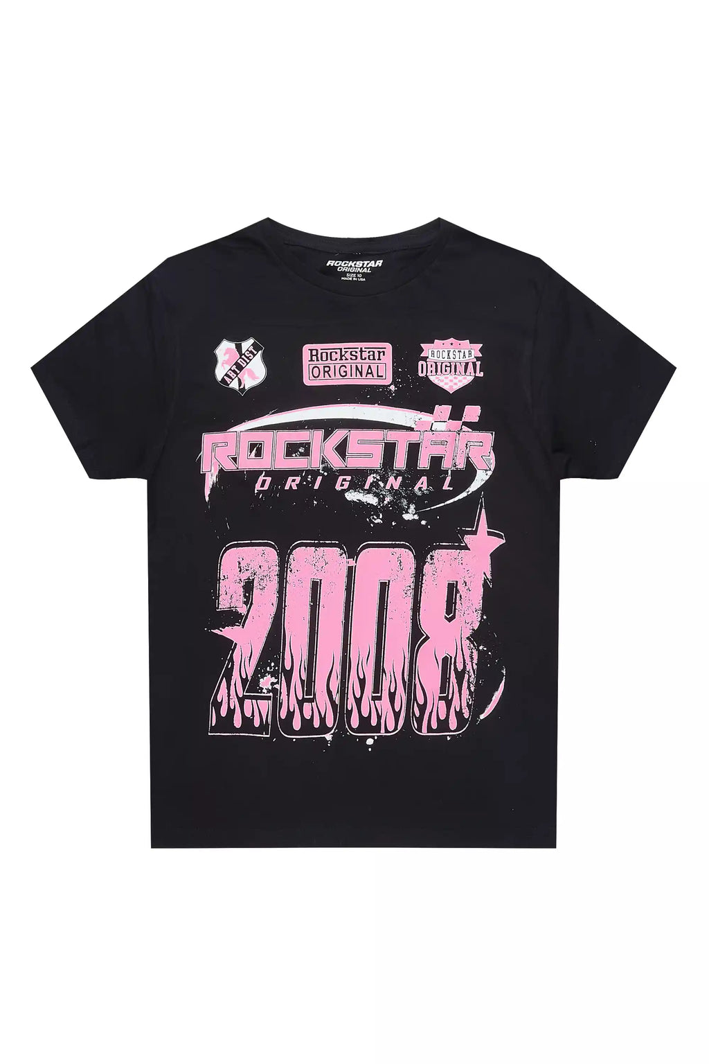 Girls Esha Black/Pink Graphic T-Shirt