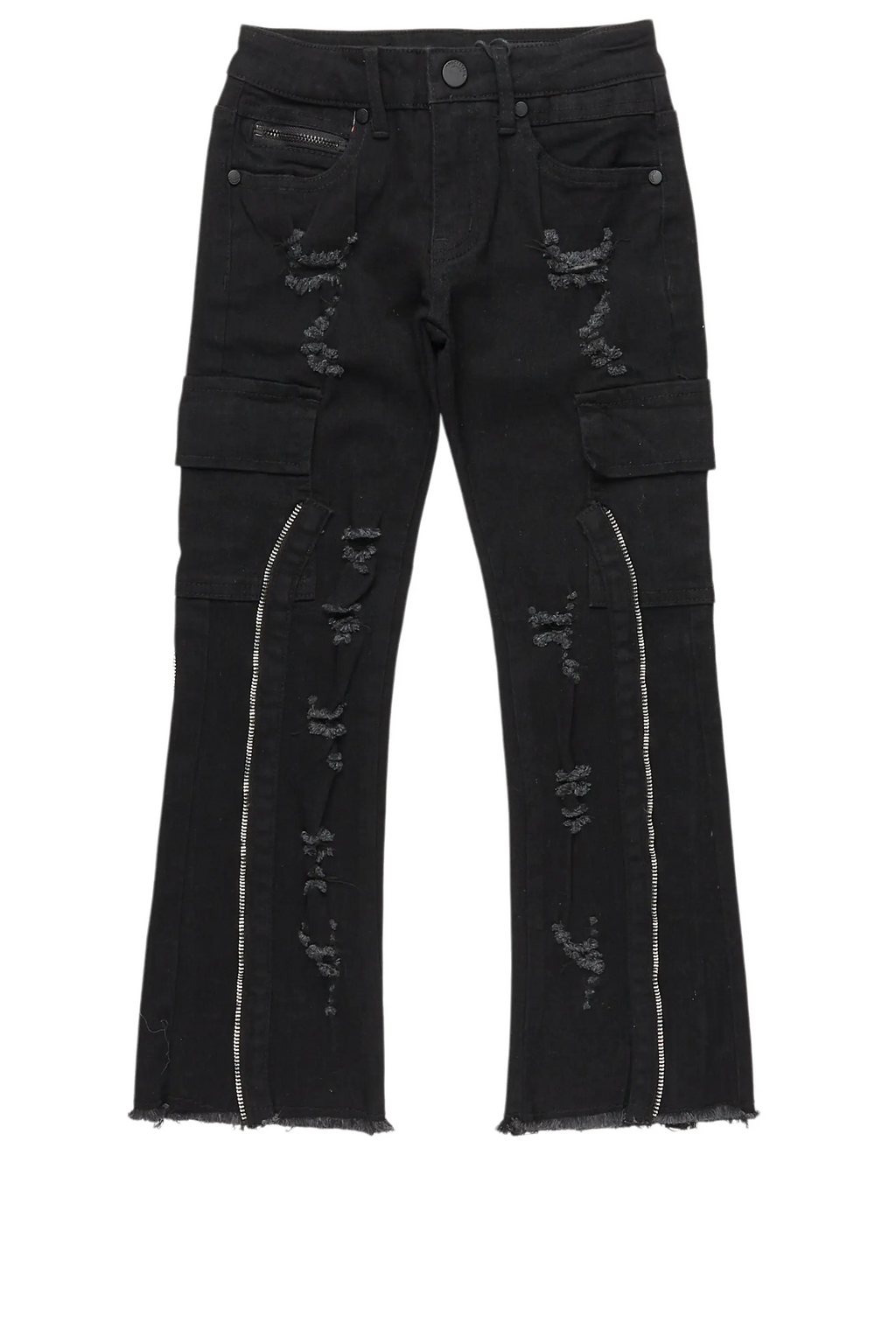 Boys Hutch Black Stacked Flare Jean