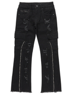 Boys Hutch Black Stacked Flare Jean