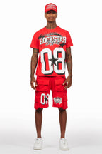 AllStar Red/White T-Shirt Cargo Short Set