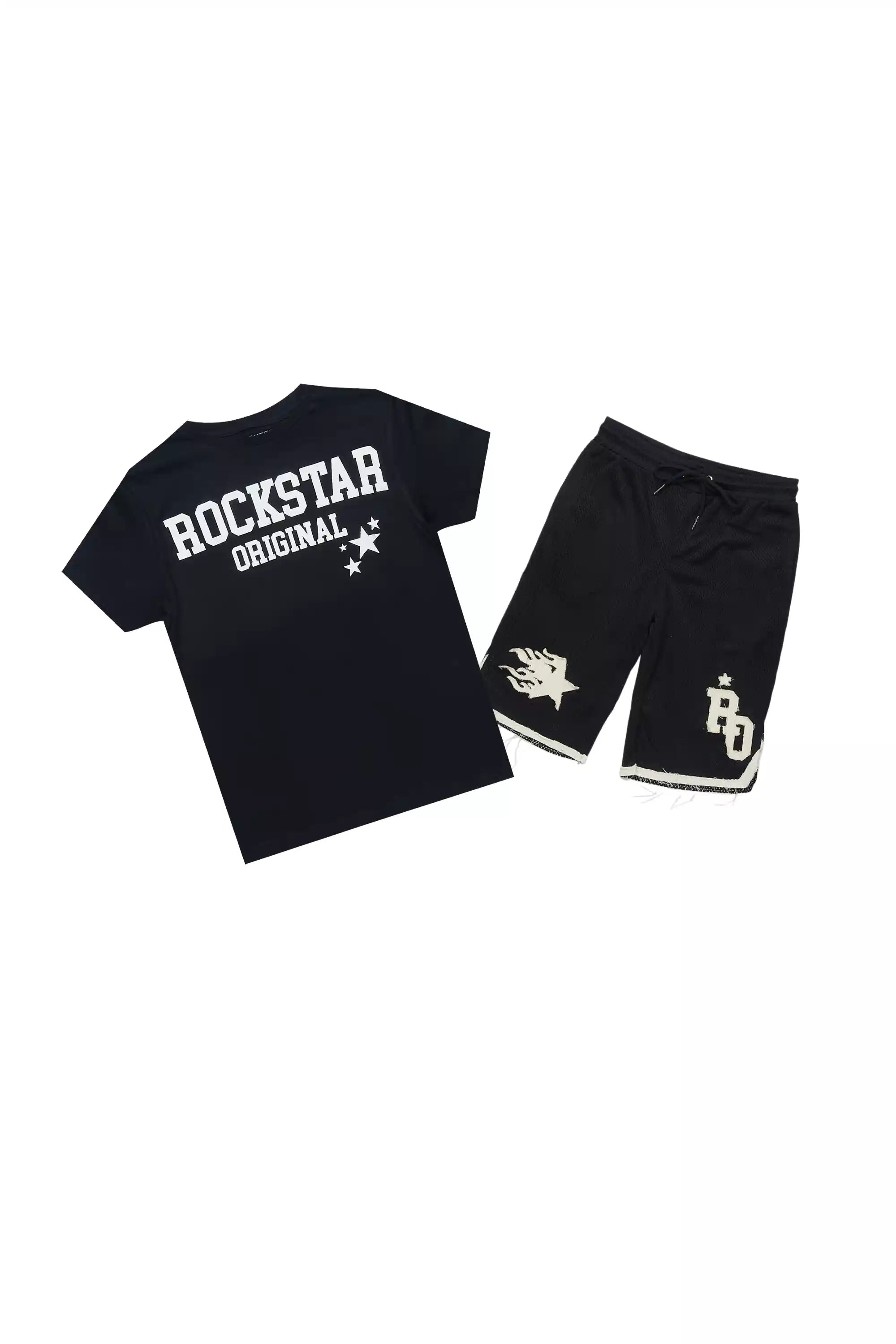 Boys Luton Black T-Shirt/Mesh Short Set