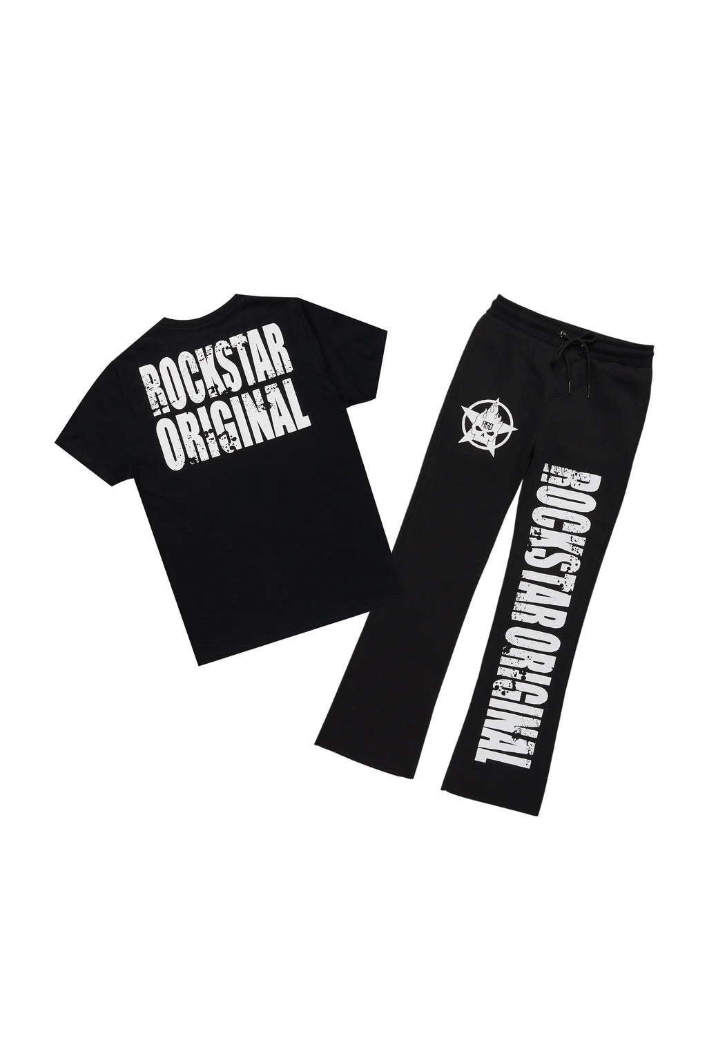 Boys Keve Black T-Shirt Flare Sweat Pant Set