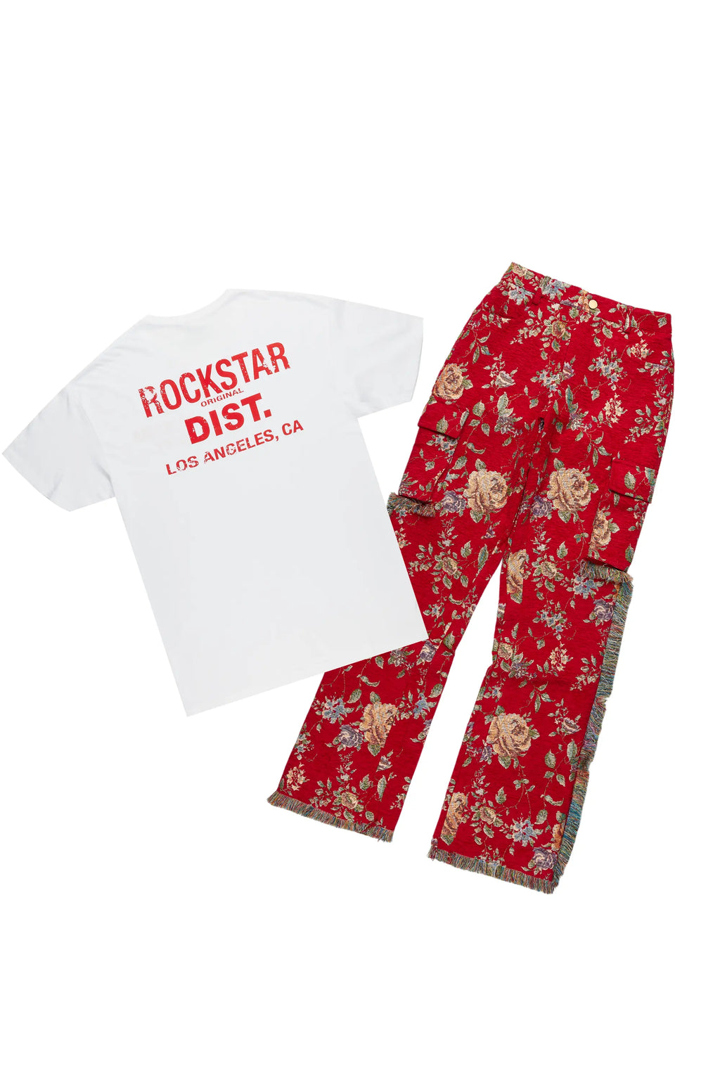 Sheneice White/Red T-Shirt & Pant Set