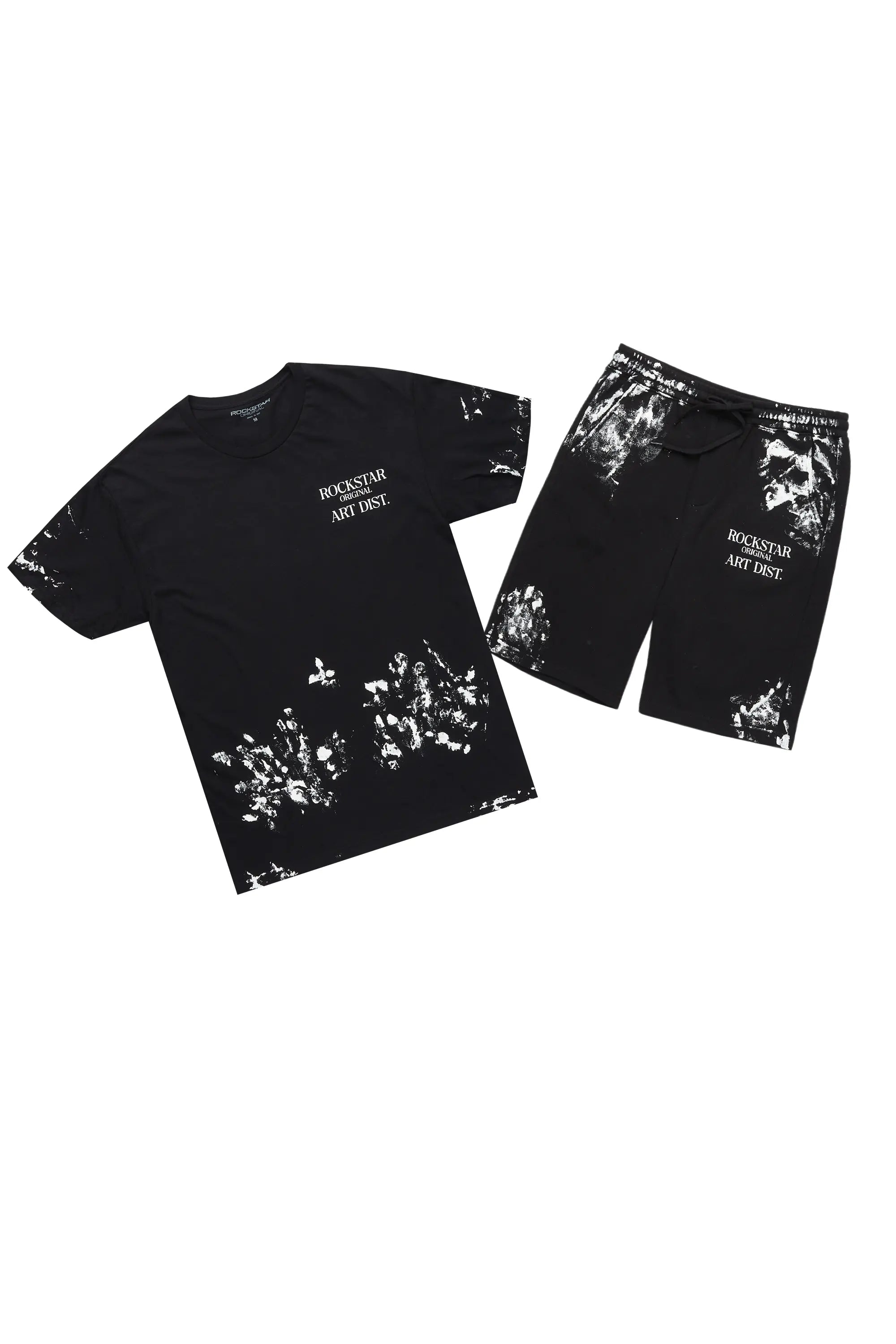 Filip Black Graphic T-Shirt Short Set