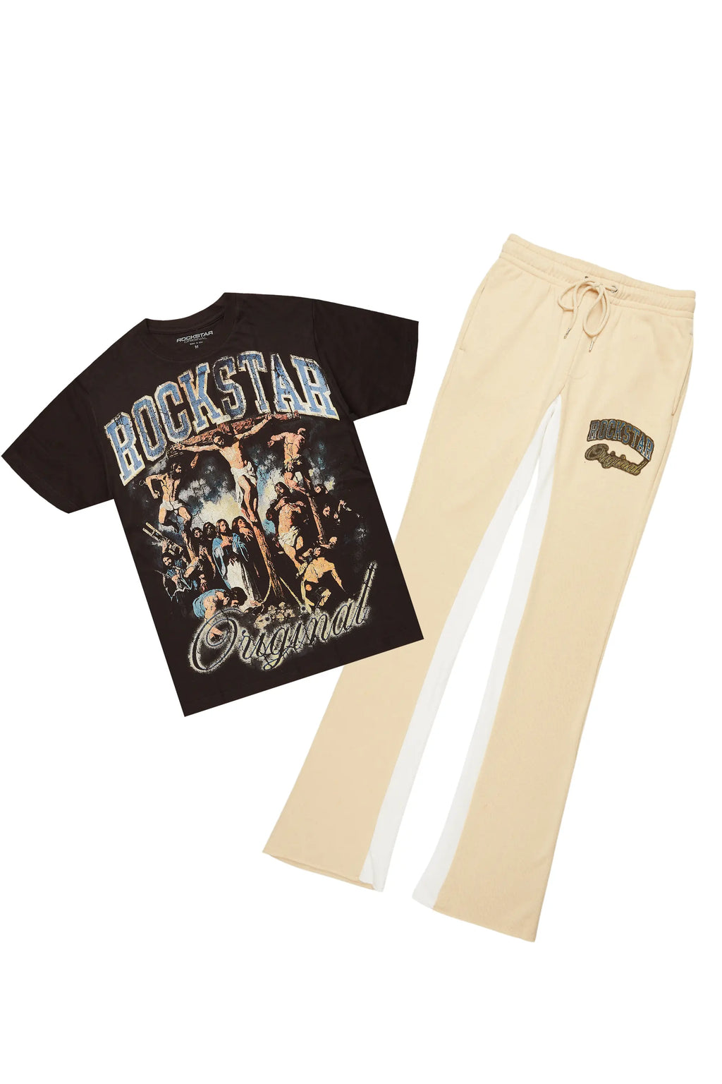 Waller Black/Beige T-Shirt/Baggy Pant Set