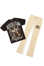 Waller Black/Beige T-Shirt/Baggy Pant Set