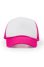 Womens White/Hot Pink Basic Trucker Hat