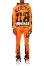 Damir Orange Hoodie/Stacked Flare Track Pant Set