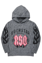 Boaz Heather Grey Graphic Mohair Hoodie