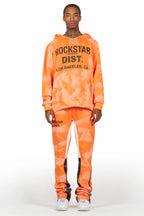 Nelly Orange Hoodie Stacked Flare Track Set