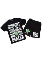 Tarl Black Graphic T-Shirt Short Set