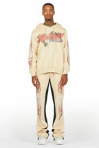 Yash Beige Hoodie Baggy Fit Pant Track Set