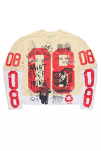 Grill Beige/Red Boxy Crop Double Layer Tee