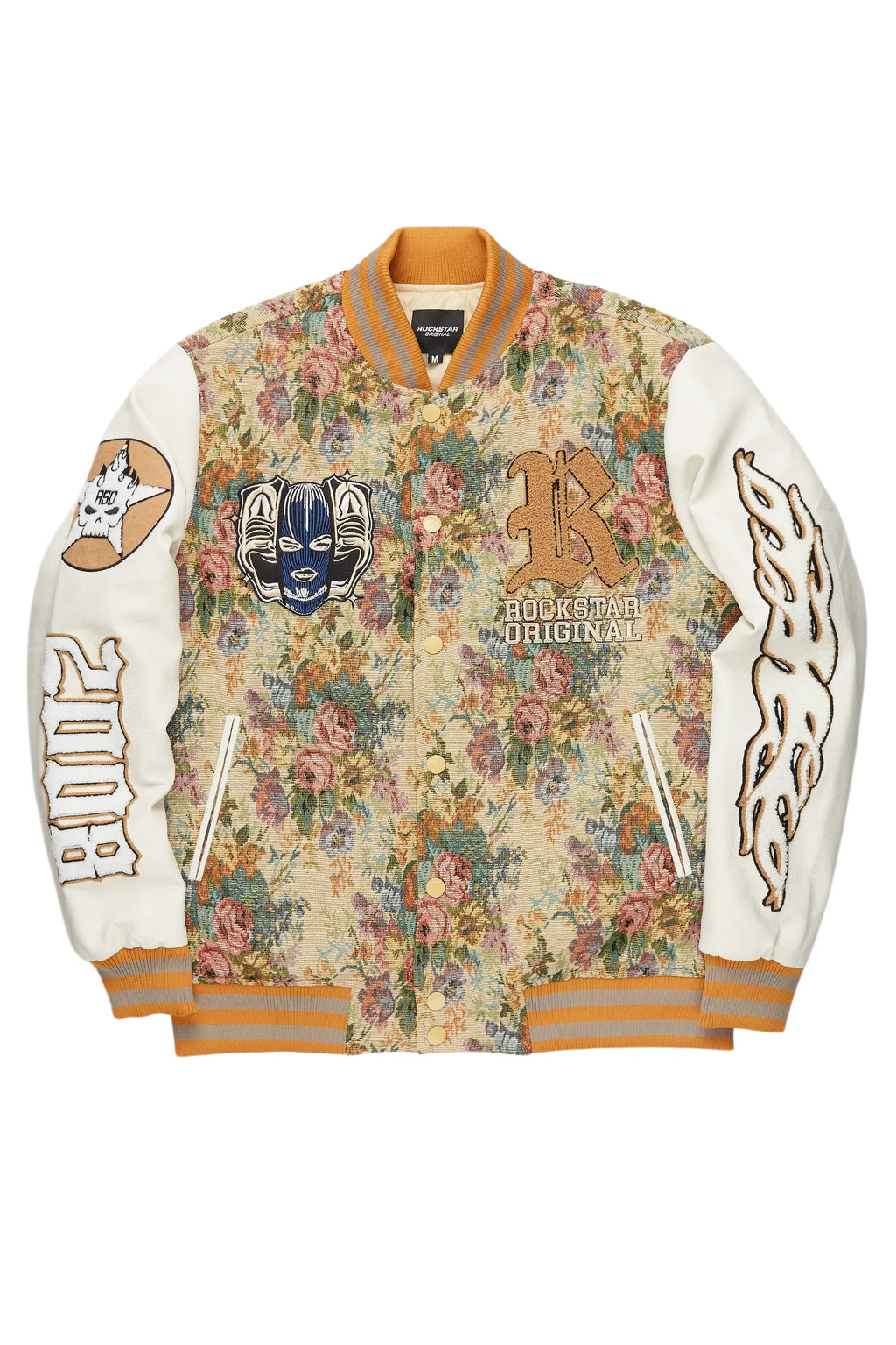 Doron Beige Tapestry Varsity Jacket