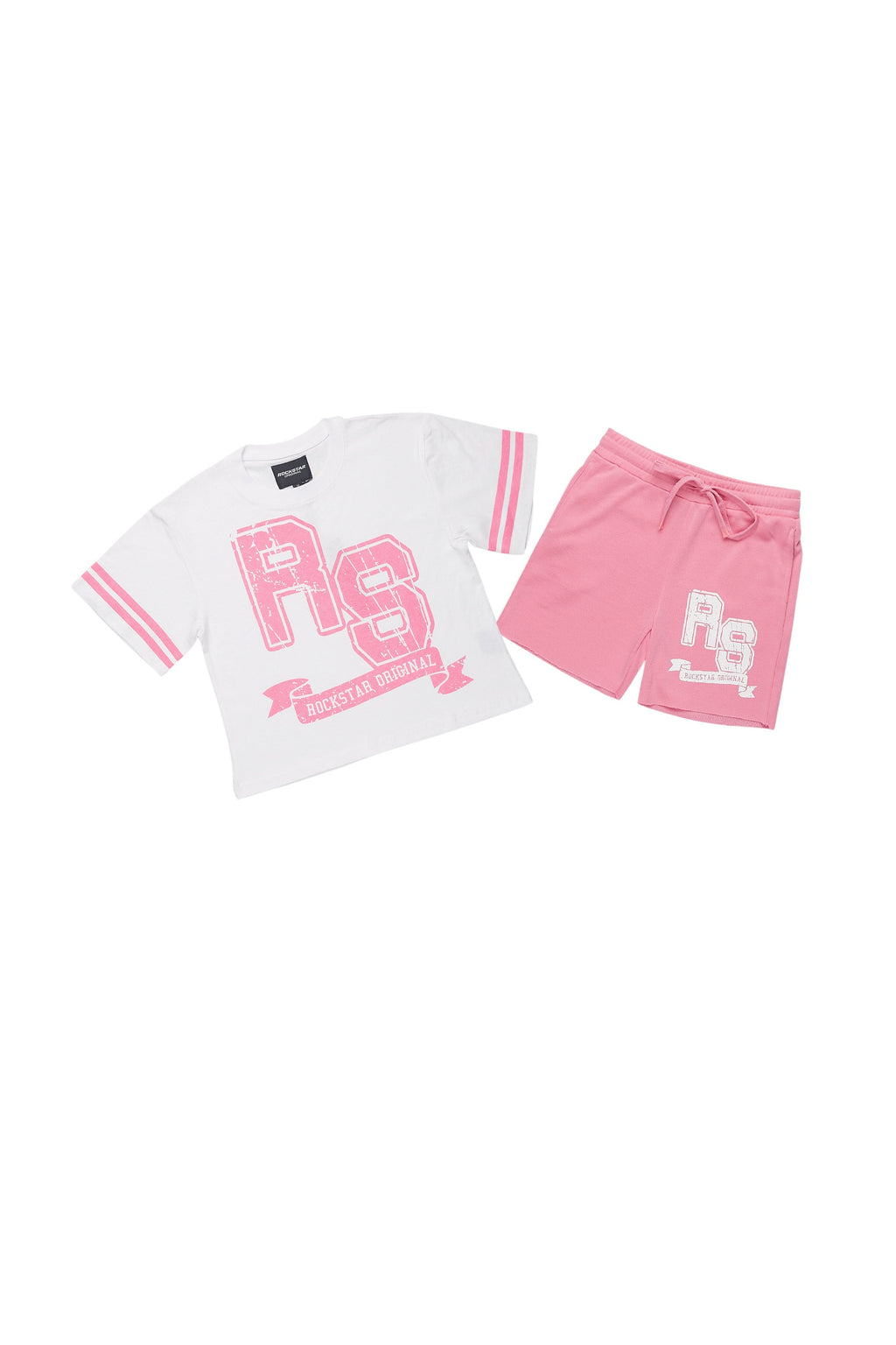 Girls Tenita White/Pink Short Set