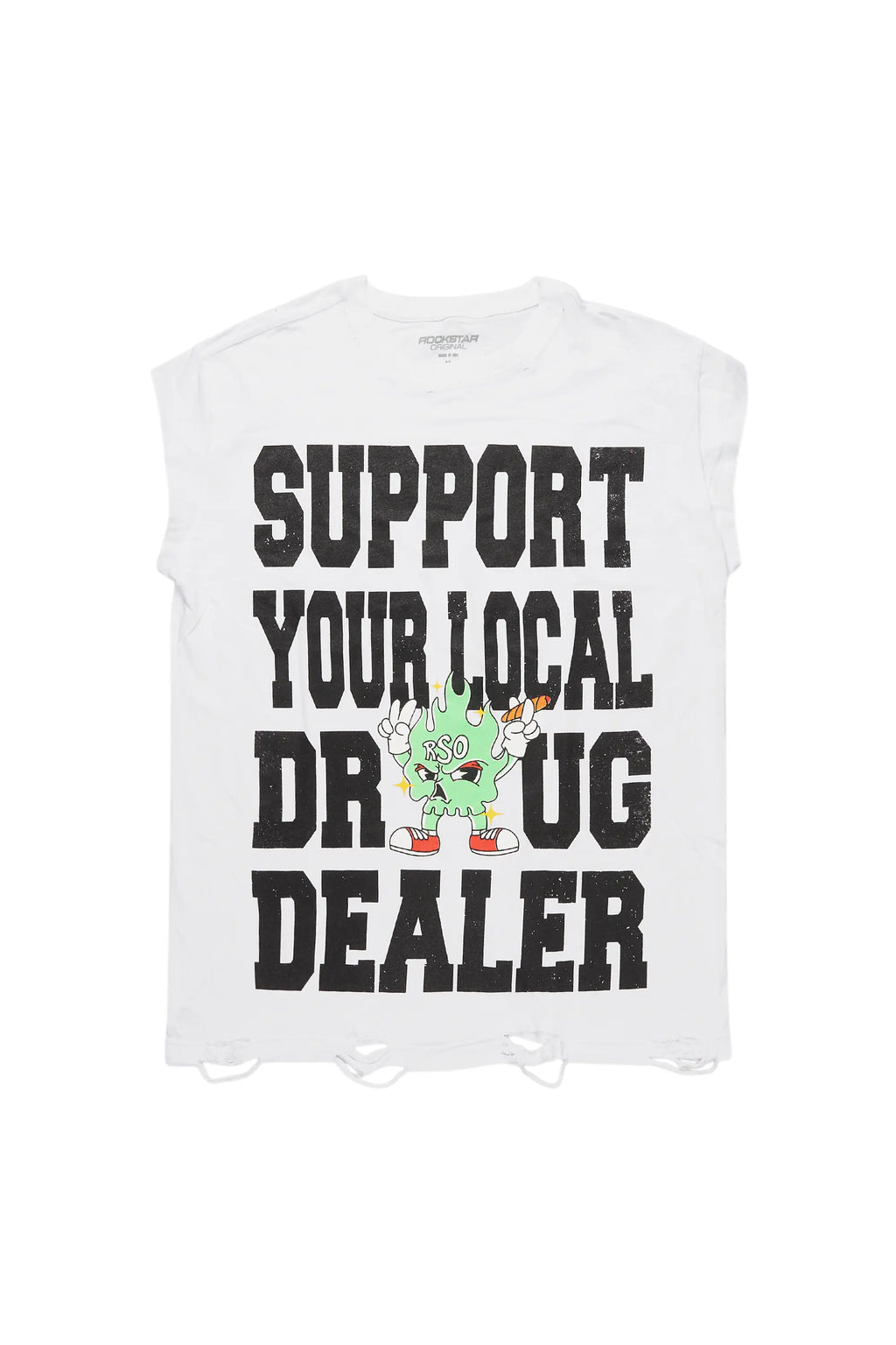 Tarl White Graphic Muscle T-Shirt