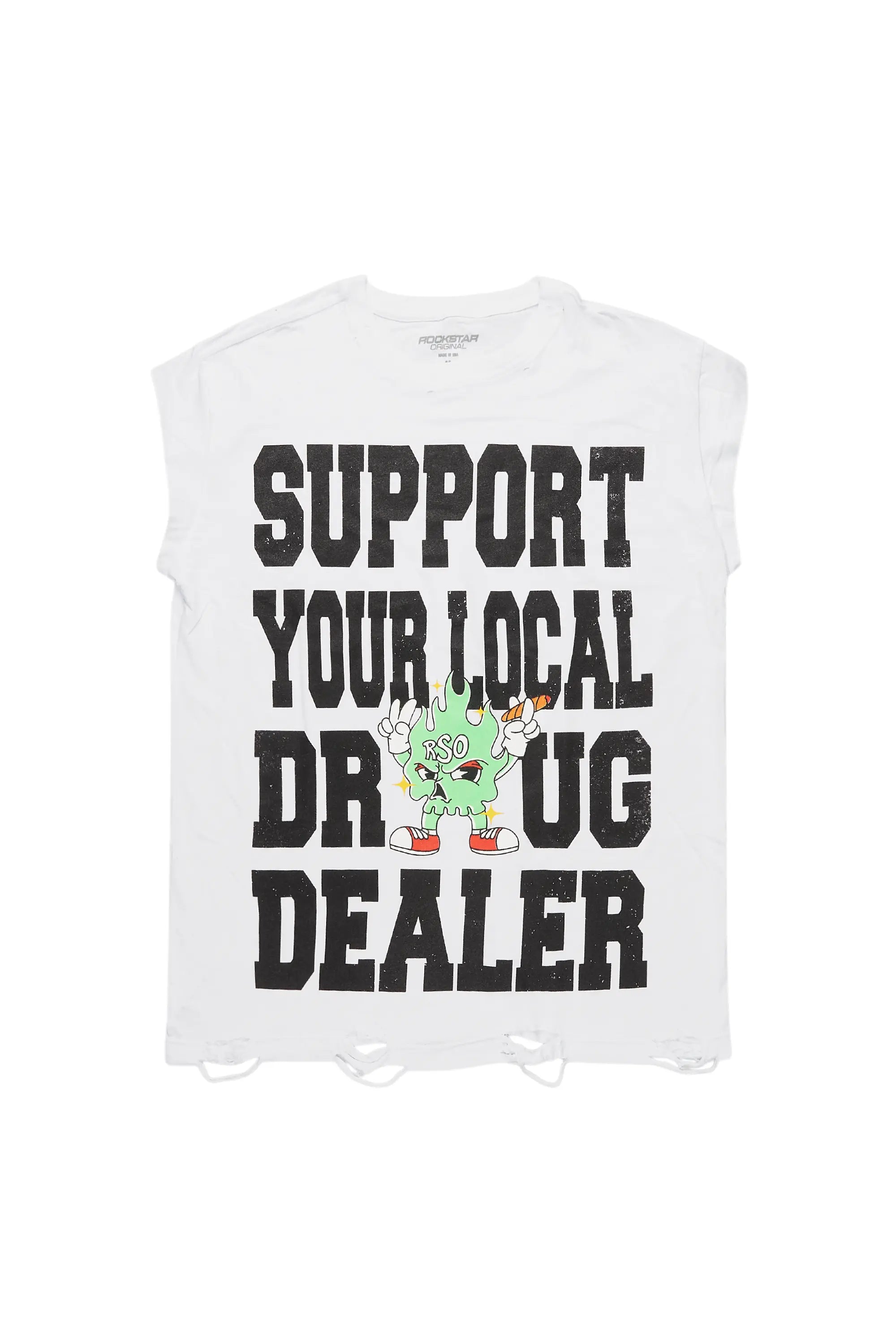 Tarl White Graphic Muscle T-Shirt