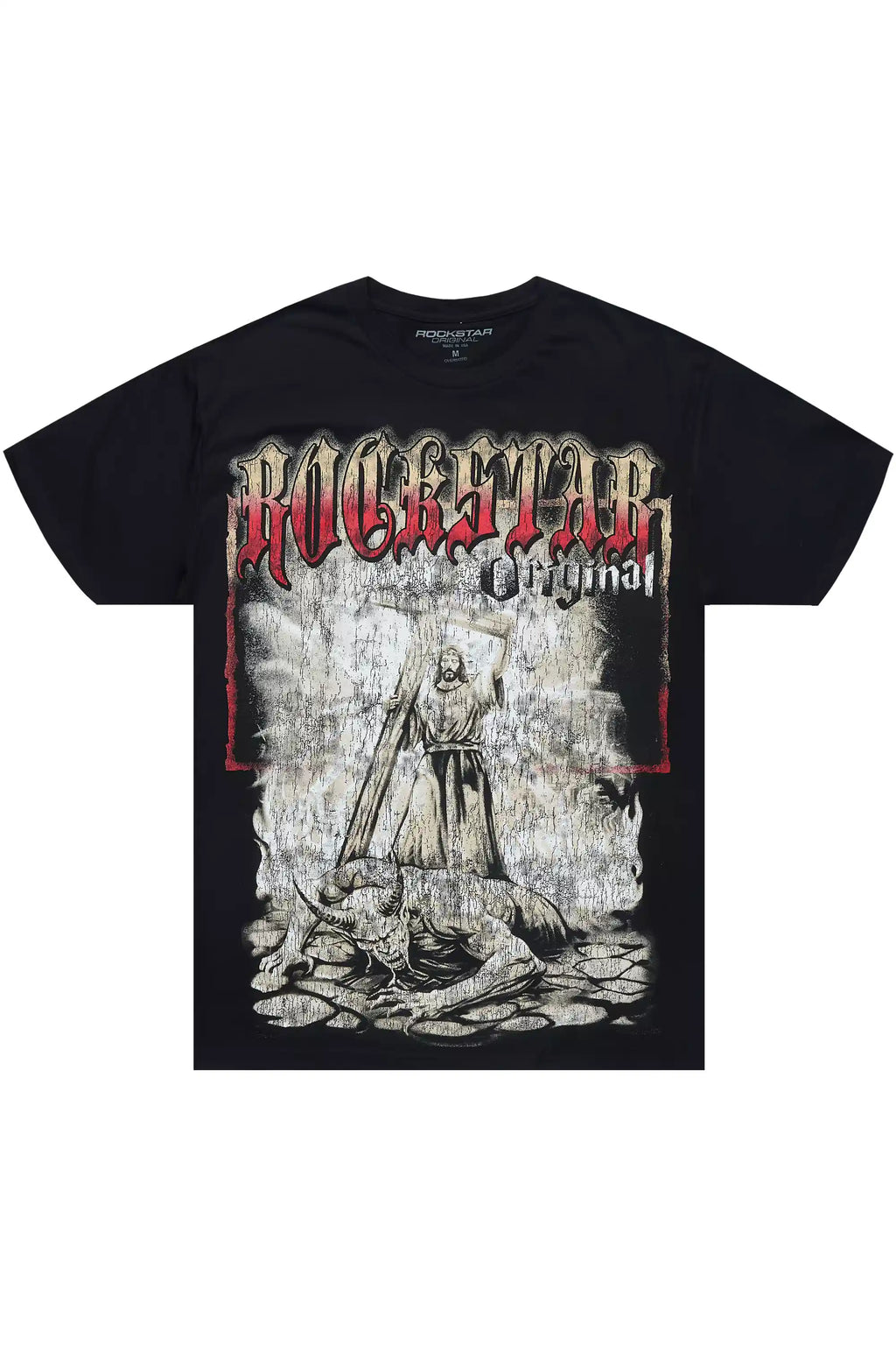 Renzo Black/Red Oversized Graphic T-Shirt