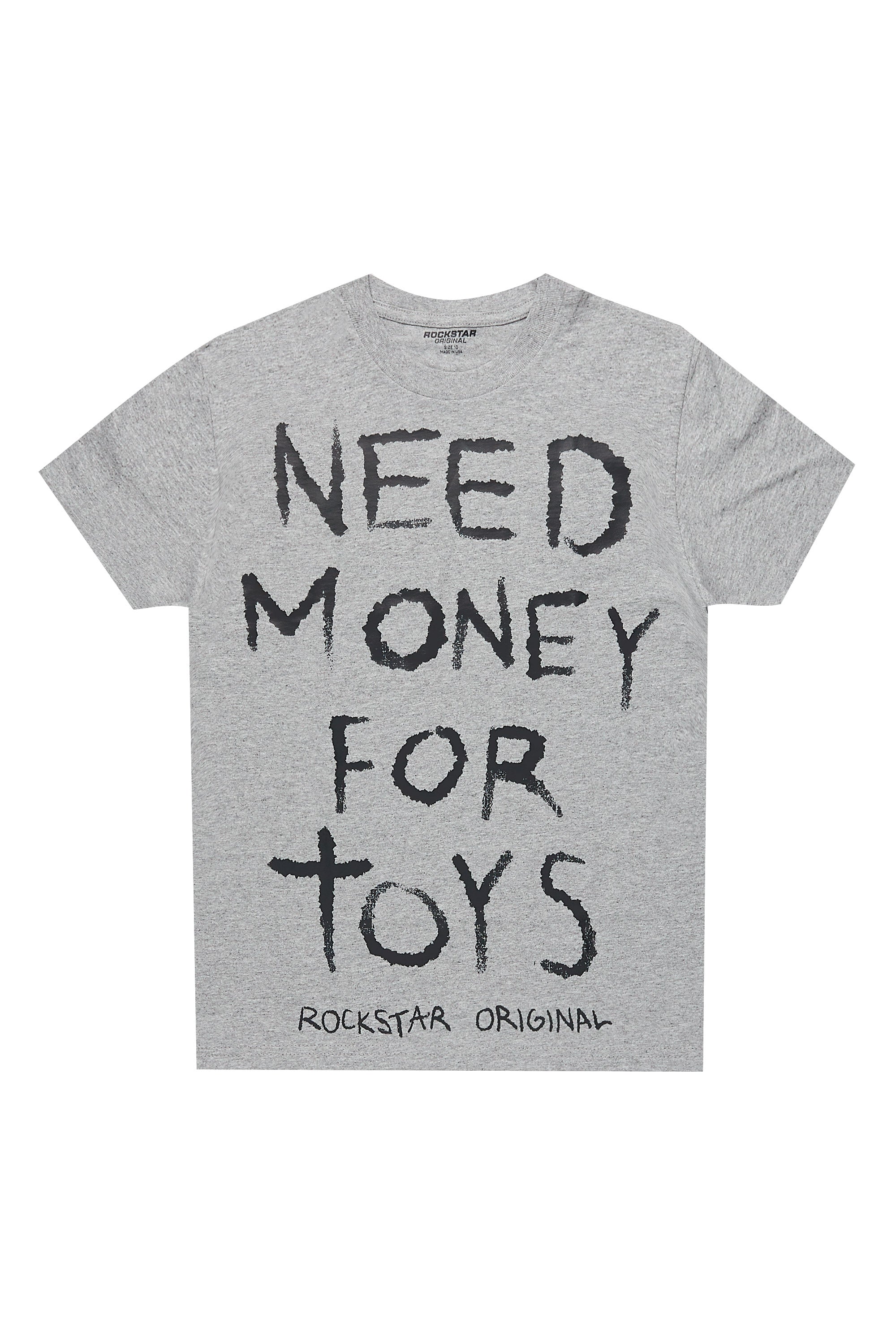 Boys M4Toys Grey/Black Graphic T-Shirt
