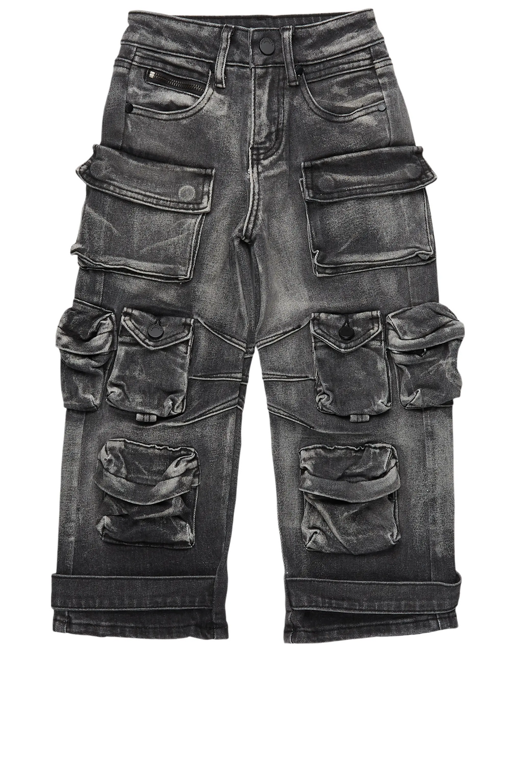 Boys Mahesh Grey Baggy Cargo Jean