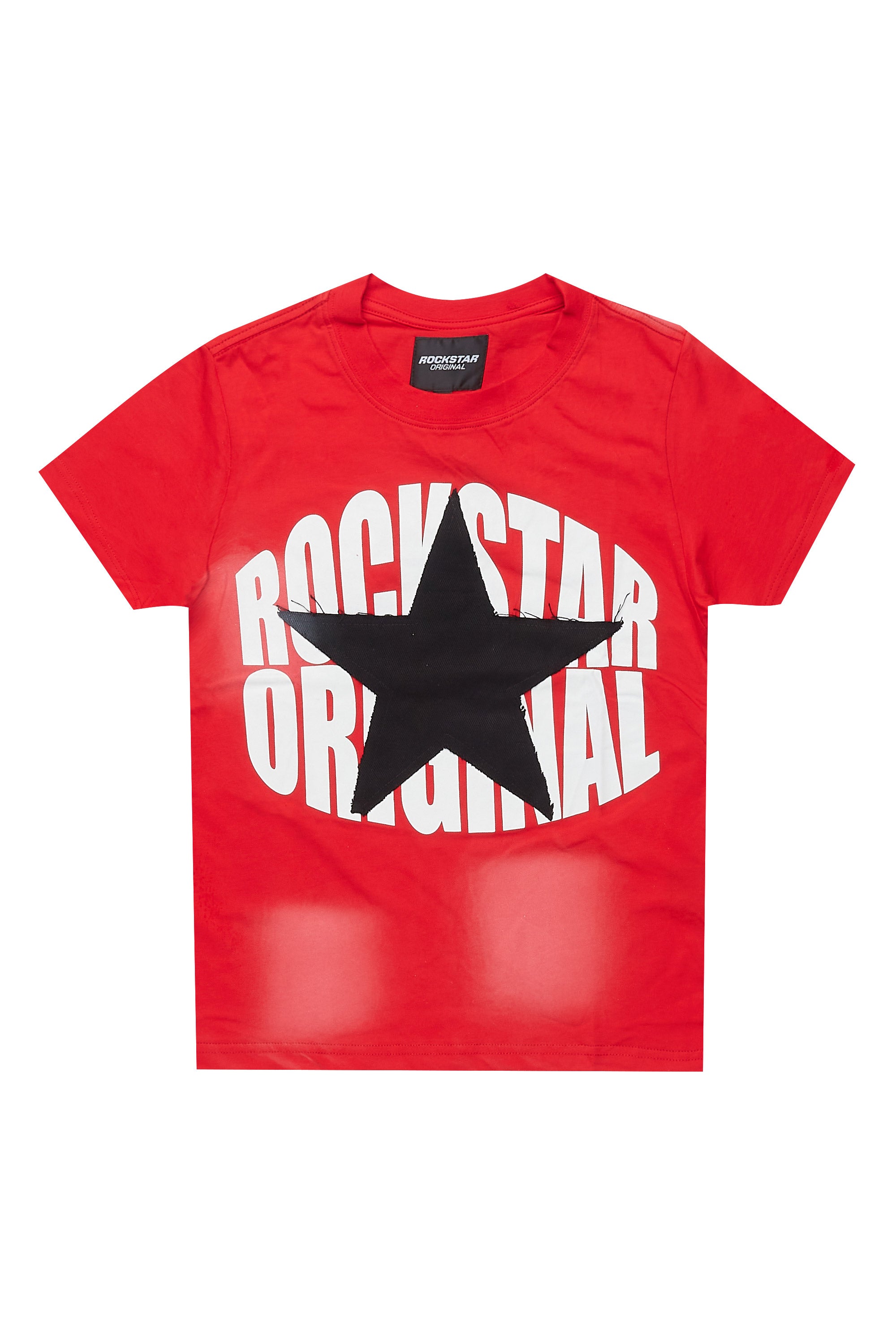 Boys State Red Graphic T-Shirt with Patch