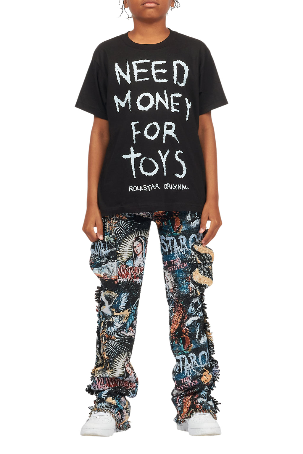 Boys Dalai Multi Stacked Tapestry Flare Jean