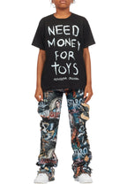 Boys Dalai Multi Stacked Tapestry Flare Jean