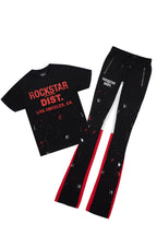 Scottie Black/Red T-Shirt/Stacked Flare Track Pant Set