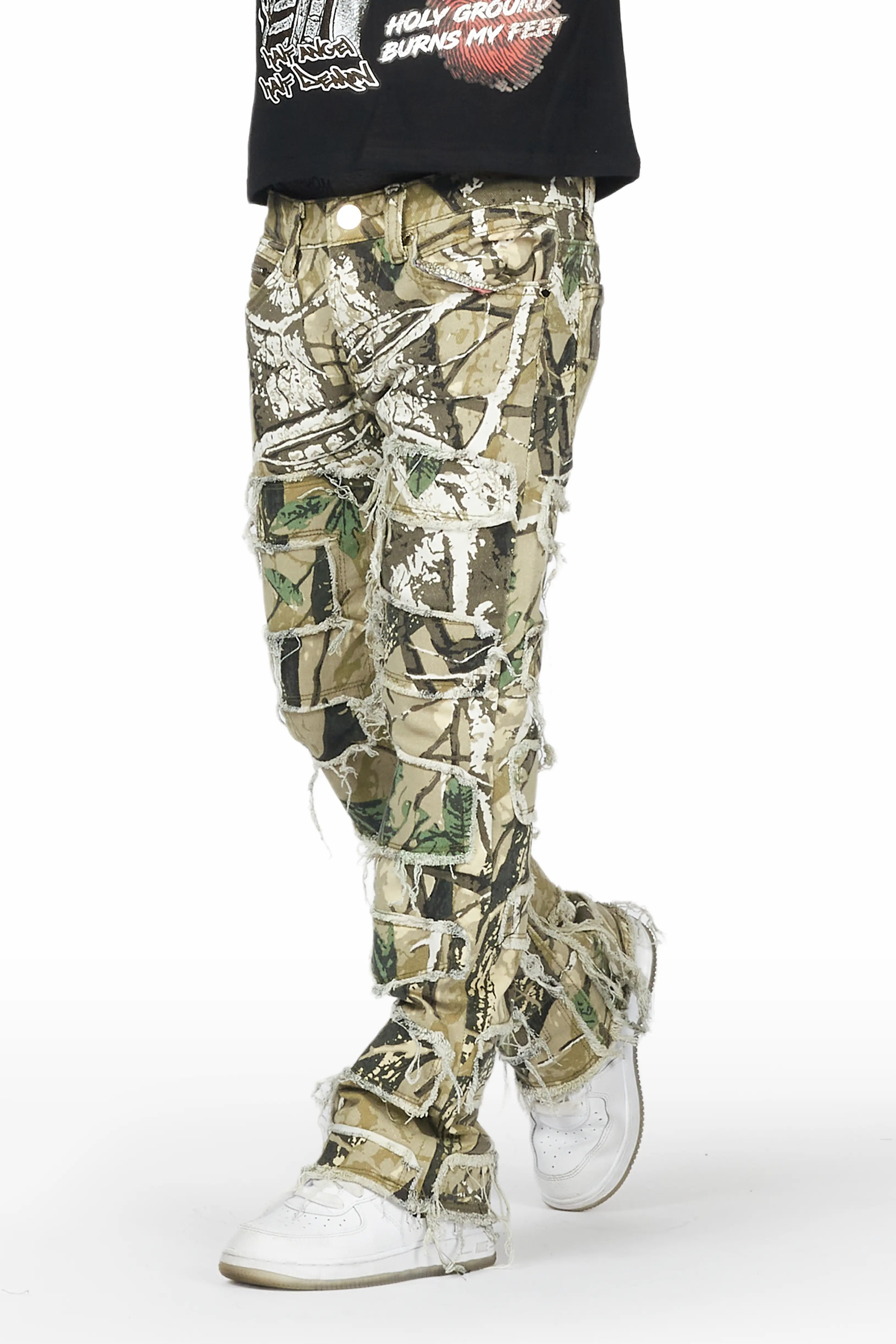 Boys Shake Camo Stacked Flare Jean