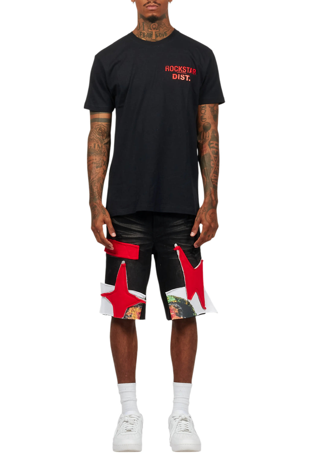 Brett Black T-Shirt/Denim Short Set