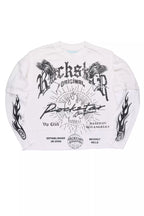 Tally White/Black Boxy Crop Double Layer Tee