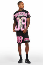 Fields Black/Pink T-Shirt Short Set