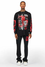 Grill Black/Red Long Sleeve T-Shirt/Baggy Pant Set
