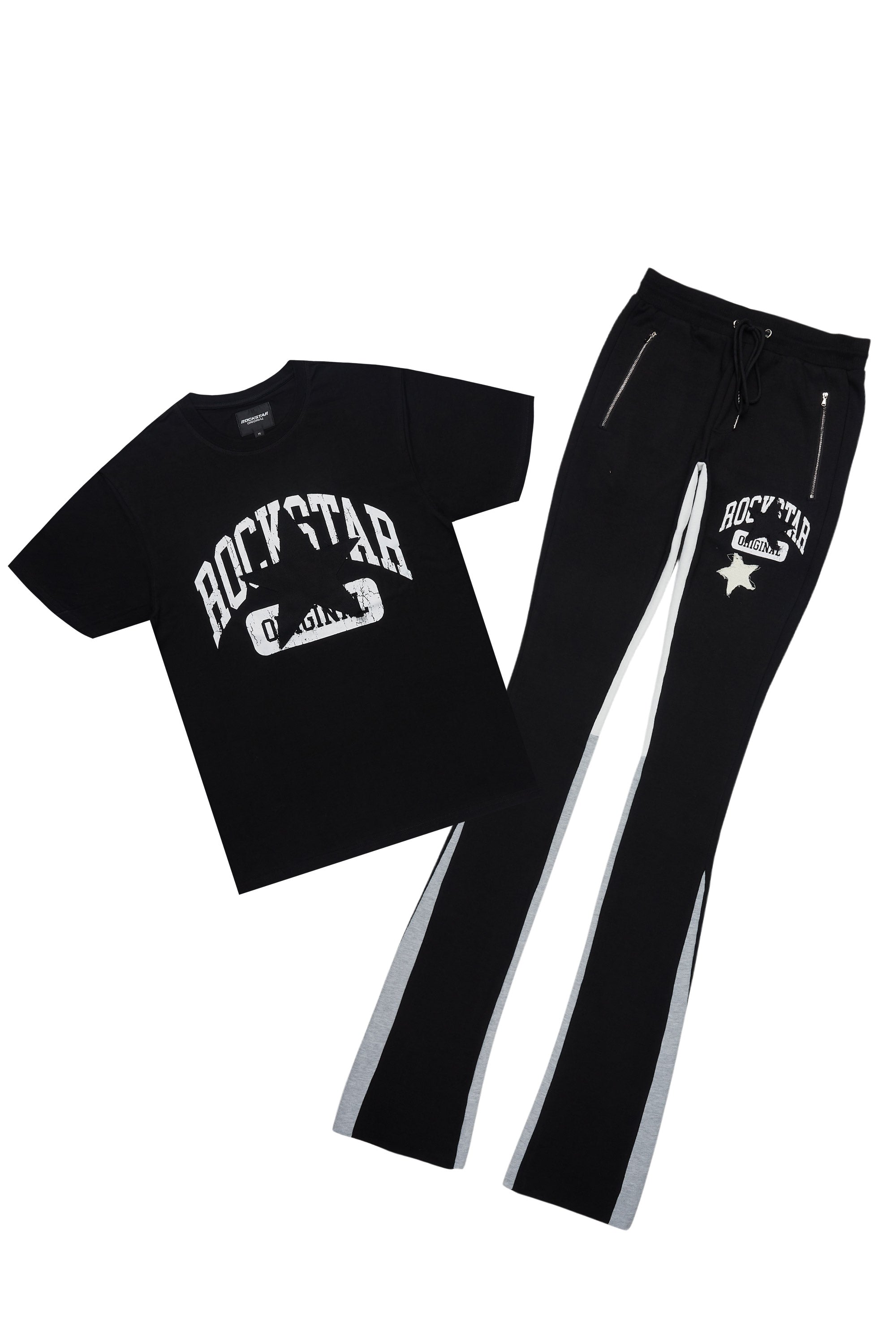 Mallor Black T-Shirt/Stacked Track Set